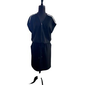 NWOT Vince Black Sleeveless Drawstring Dress with Zipper Front  Size M